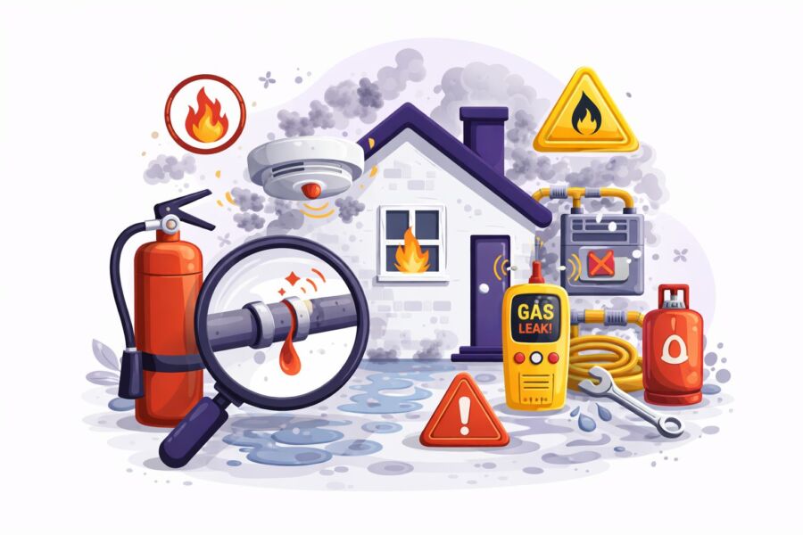 Fire and gas safety advice for tenants in Cardiff rental property including alarms and gas risks